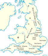 Anglo Saxon Kingdoms in approx AD 600
